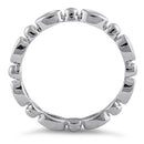 Sterling Silver Oval & Bead Band