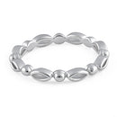 Sterling Silver Oval & Bead Band