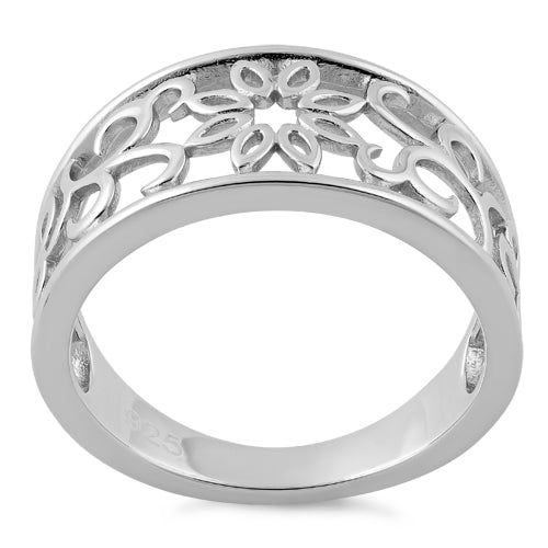 Sterling Silver Vines Flower Ring