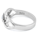 Sterling Silver Blue Spinel CZ Celtic Ring
