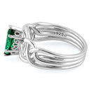 Sterling Silver Celtic Emerald Marquise CZ Ring