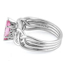 Sterling Silver Celtic Pink Marquise CZ Ring