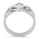 Sterling Silver Clear CZ Celtic Ring