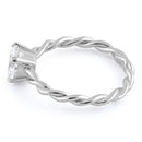 Sterling Silver Clear Twisted Band CZ Ring