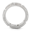 Sterling Silver Eternity Cross Pave CZ Ring