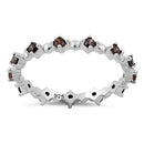 Sterling Silver Eternity Thin Brown CZ Ring