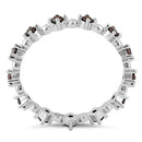 Sterling Silver Eternity Thin Brown CZ Ring