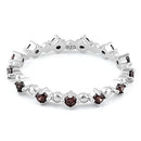 Sterling Silver Eternity Thin Brown CZ Ring