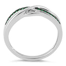 Sterling Silver Free Form Emerald CZ Ring