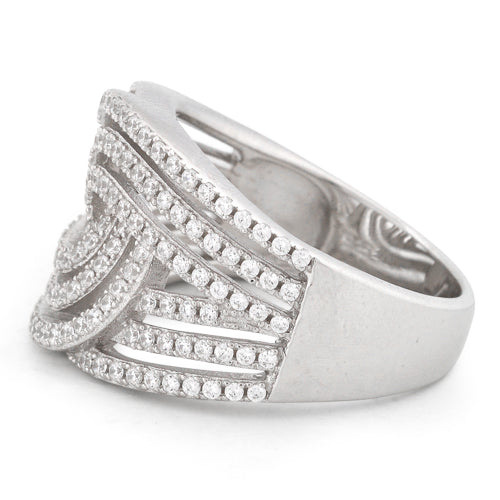 Sterling Silver Galaxy Pave CZ Ring