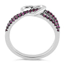 Sterling Silver Heart Ruby CZ Ring