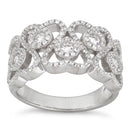 Sterling Silver Hearts Pave CZ Ring