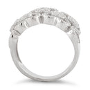 Sterling Silver Hearts Pave CZ Ring