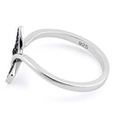 Sterling Silver Buttefly Amethyst CZ Ring