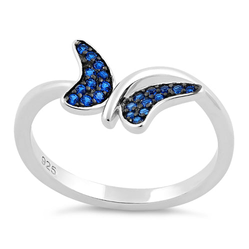 Sterling Silver Buttefly Blue Spinel CZ Ring