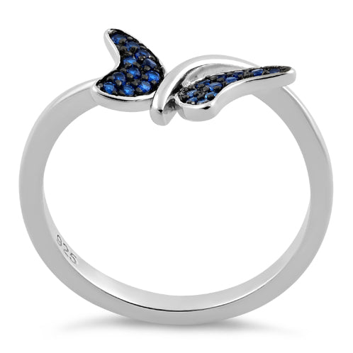 Sterling Silver Buttefly Blue Spinel CZ Ring