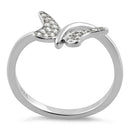 Sterling Silver Buttefly Clear CZ Ring