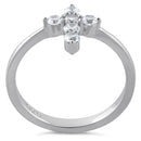 Sterling Silver Cross Clear CZ Ring