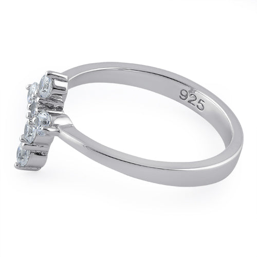 Sterling Silver Cross Clear CZ Ring