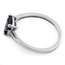 Sterling Silver Double Trillion Cut Black CZ Ring