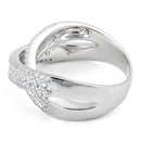 Sterling Silver Elegant Overlapping Clear CZ Ring