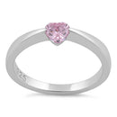 Sterling Silver Heart Pink CZ Ring