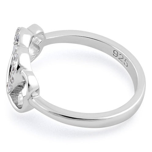 Sterling Silver Infinity Heart Clear CZ Ring