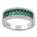 Sterling Silver Marquise Emerald CZ Ring