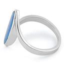 Sterling Silver Marquise Shape Blue Lab Opal Ring