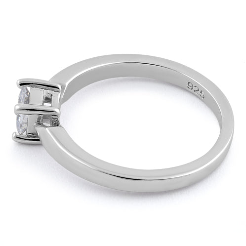 Sterling Silver Square Clear CZ Ring