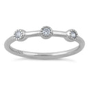 Sterling Silver Triple Round Cut CZ Ring