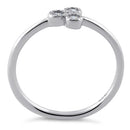 Sterling Silver Triplet Round Cut Clear CZ Ring