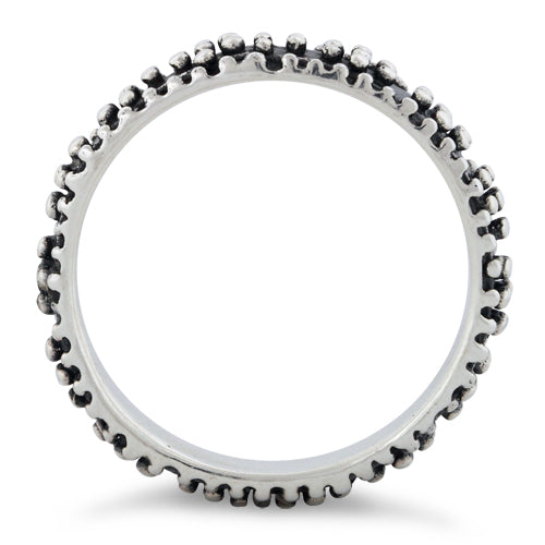 Sterling Silver Oxidized Dots Eternity Ring