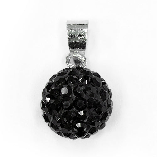 Sterling Silver Black CZ Ball Pendant