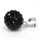 Sterling Silver Black CZ Ball Pendant