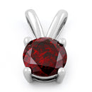 Sterling Silver Round Garnet CZ Pendant