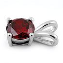 Sterling Silver Round Garnet CZ Pendant