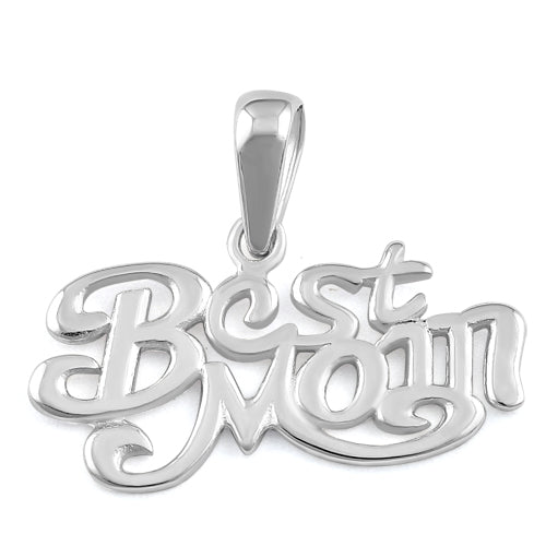 Sterling Silver "Best Mom" Pendant