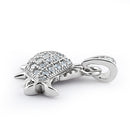 Sterling Silver Elegant Fish Blue Spinel CZ Pendant
