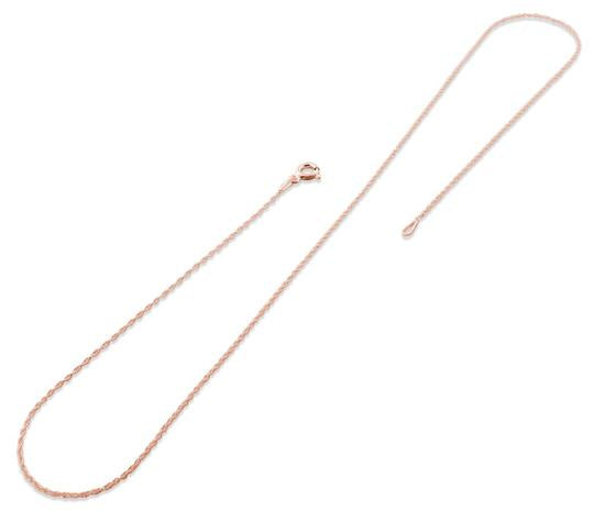 14K Rose Gold Plated Sterling Silver Rope Chain 1.05MM