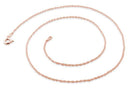 14K Rose Gold Plated Sterling Silver Rope Chain 1.05MM
