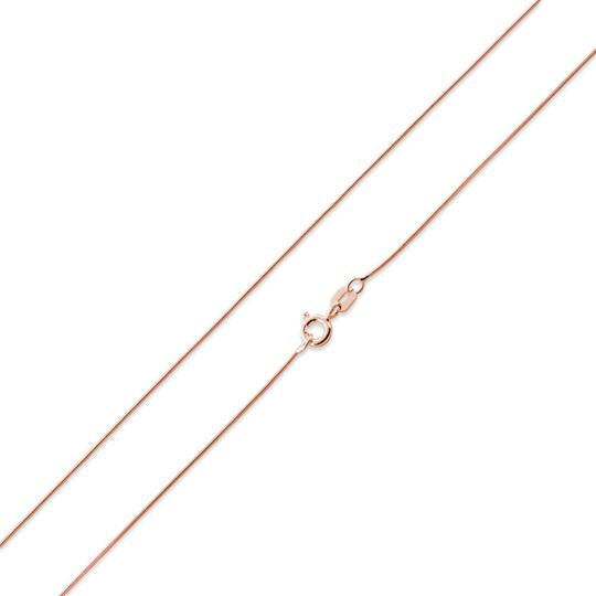 14K Rose Gold Plated Sterling Silver Snake Chain 0.7MM