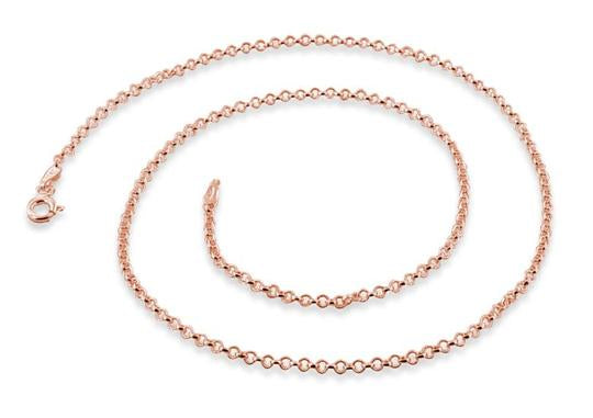 14K Rose Gold Plated Sterling Silver Rollo Chain 1.8MM