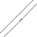 Black Rhodium Sterling Silver Figaro Chain 2.2MM