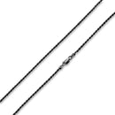 Black Rhodium Sterling Silver Rope Chain 1.8MM