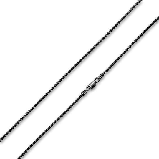 Black Rhodium Sterling Silver Rope Chain 1.8MM