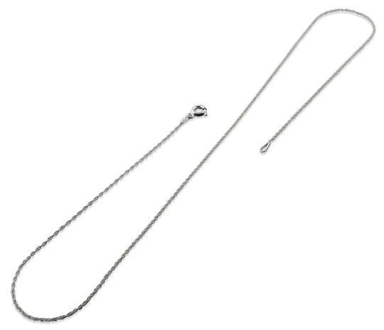 Rhodium Sterling Silver Rope Chain 1.05MM