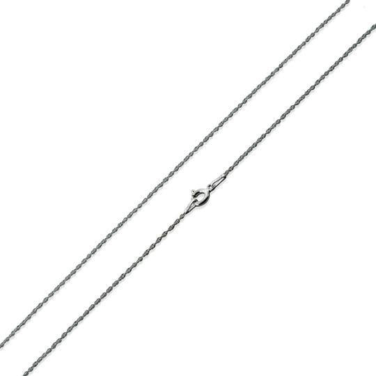 Rhodium Sterling Silver Rope Chain 1.05MM