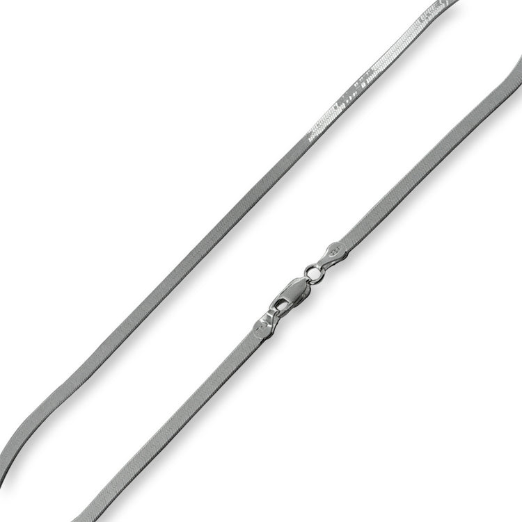Rhodium Sterling Silver 30" Magic Herringbone Chain 3.6MM