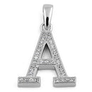 Sterling Silver Letter A CZ Pendant